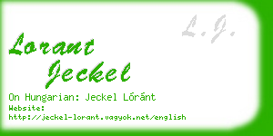 lorant jeckel business card